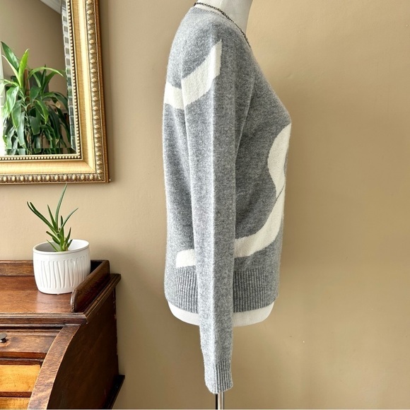 REPEAT 100% Cashmere Silver Edition Intarsia Sweater in Grey Knot Size XS - Picture 6 of 9